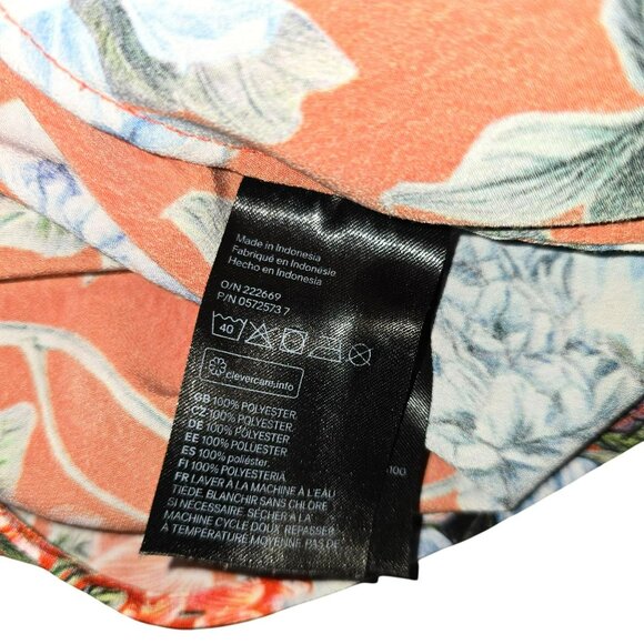 Floral Long-Sleeve Red Maxi Dress By H&M Size 10 Elastic Neckline JH1764 - Picture 8 of 10